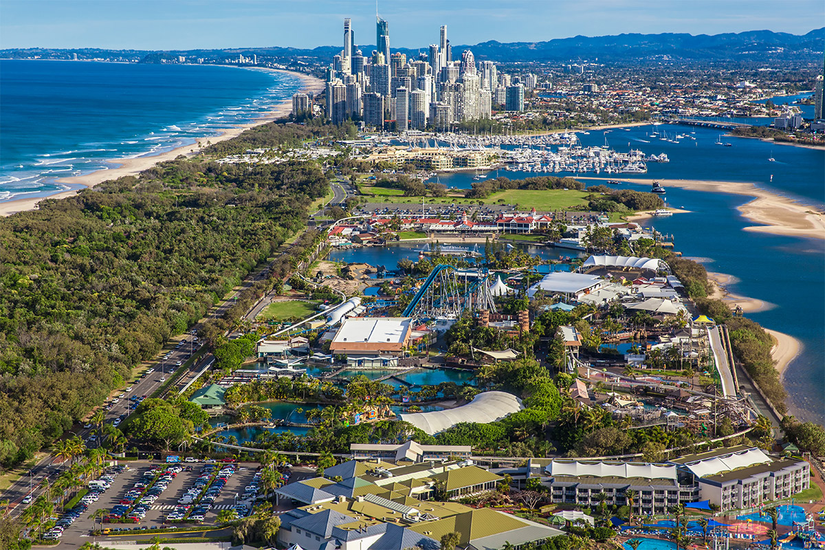 Aerial View Sea World Gold Coast